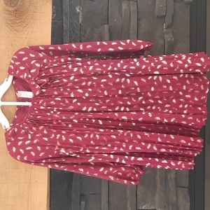 Girls 4t long sleeved pleated feather dress